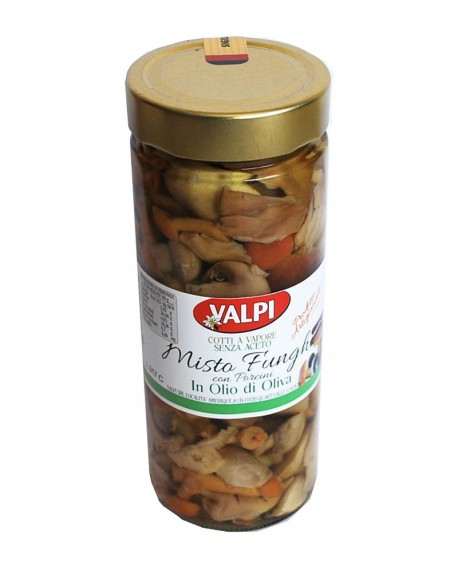 Funghi misti + porcini sotto olio di oliva 540 g - Valpi