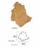 Tagliere in legno a forma di regione Umbria - dimensione 38.5 x 30.5 - Elga Design